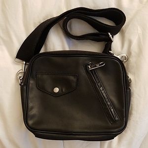 Black leather crossbody purse